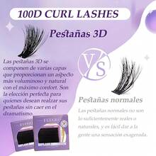 FEEGO Lash Extension Kit 100D Fluffy 10-20MM D Curl Lash Clusters Eyelash 160pcs Extension Kit Individual Lashes with Lash Bond and Seal Lash Remover (100D LASH KIT) - 100D - Ver 4