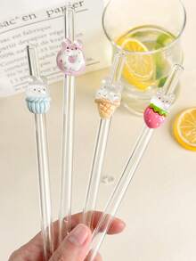 1 根耐热玻璃吸管，可爱，适合日常使用