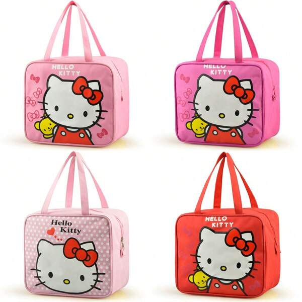 Sanrio Bolsa de almuerzo estampada con Kitty de Sanrio, bolso impermeable para almacenamiento en la cocina y el hogar, excelente como regalo de cumpleaños y recuerdo