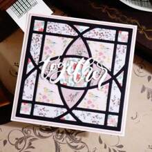 Wedding Season 1pc Circular Arc Shape Square Cross Shaped Diamond Border Center Photo Album Frame Creativity Greeting Card Cutting Dies For DIY Scrapbooking Metal Cut Dies Artist Greeting Cards, Wedding Invitations Envelopes Die Cuts For Card Making Embossing Photo Album Craft Decor