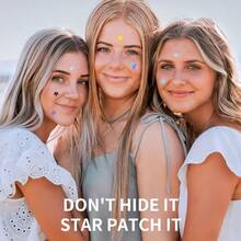 Pegatinas decorativas de estrellas para la cara, adecuadas para todo tipo de piel - Multicolor - Ver 4