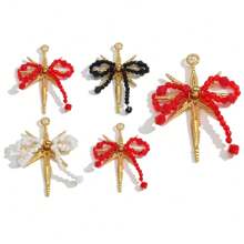 1 pieza Accesorio de joyería Colgante de lazo con cristal trenzado con forma de copo de nieve chapado en oro de acero inoxidable, adecuado para uso diario de mujeres