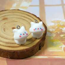 6/12pcs Resin Cute Rhinoceros, Polar Bear, Horse Animal Pendant DIY Cartoon Earrings, Necklace, Keychain, Decor