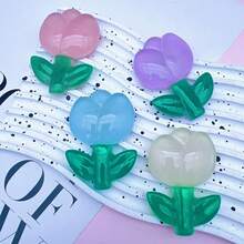 1 件可爱花形手机支架 - 透明夜光树脂可折叠支架，适用于智能手机、生日礼物、圣诞礼物、ABS 材质（斋月手机配件）兼容 、Android 手机、生日礼物、家人、朋友推拉式手机握把、手机支架 - 彩色 - 查看 2