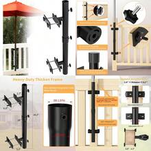 WU-13539 - HeavyDuty Patio Umbrella Holder For Deck Railing Stainless Steel Windproof Outdoor Patio Umbrella Base And Mount Brackets Attachable To Railing Fits ≤1.6'' Pole Sleek Space Saving Black - Black - View 1