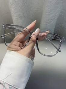 1 Stück/3 Stücke modische eckige Brillen für Damen und Herren, passend zum Outfit, zum Arbeiten am Computer, Smartphone und Fernsehen, stilvoller Campus-Stil, transparenter schwarzer Rahmen, dekoratives Design