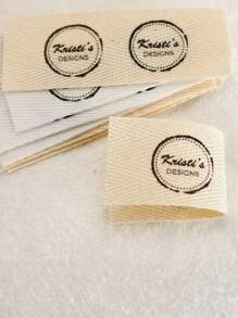 25x70mm 50pcs Personalizedclothing Labels, Sew Twill Labels, Personalized Twill Labels For Clothing, Cotton Foldover, Your Text Or Logo,Folding Tags,Art Activities For Personal Items