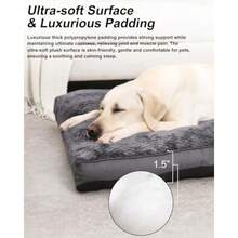 PetDog Bed Washable Cozy Plush Dog Crate Beds Soft Comfy Kennel Pad Anti Slip Pet Sleeping Mat For Large Jumbo Medium Small Dogs Breeds 23.0 L X 17.0 W X 1.5 Th Inches Dark Grey Bed - 23.0Lx17.0Wx1.5Th - View 2