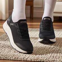 Skechers Women's Low-Top Sneakers, Lightweight Casual Running Shoes, Shock-Absorbing & Durable, Style 117627-BLK - Black - View 6