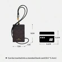 Coach Id Lanyard In Signaure Canvas Women's Stylish Id Badge Holder With Two Credit Card Slots Detachable Lanyard Letter Printed For Casual Gift For Her - Walnut black - 查看 5