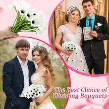 1/6/12支装，每支29厘米仿真罂粟花，适用于墙面、客厅、卧室、婚礼、派对装饰、桌面摆设。可用于家居、桌面、厨房、婚礼、餐桌、中心装饰、办公室、花园、户外、房屋、庭院装饰，适合春、夏、秋、冬四季。 - 白色 - 查看 3