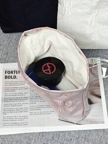 Cute Cartoon Girlish Cosmetic Bag Coin Purse, Versatile Fashion Small Compact Makeup Bag, Ladies Discreet Sanitary Pad Holder, Zipper Closure Elegant Makeup Pouch, Small Cute Quilted Linen Cosmetic Bag, Children's Festival Gift, Suitable For Various Occasions, Soft Lightweight Portable Makeup Bag, Portable Lipstick Bag & Coin Purse Travel Essentials Vacation Summer Holiday Back To School School Stuff Bag For School Travel Bag For Women Makeup Bag For Travel - Multicolor - View 9