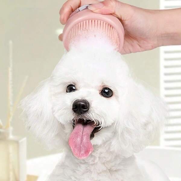 1pc Pet Bath Brush, Silicone Cat/Dog Bathing Brush, Massage Brush Bathing Supplies, Scrubbing Tool