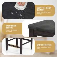 Lifezeal Counter-Height Dining Chair Set Of 4 With Footrests Solid Wood Frame Modern - Xám - Xem 7