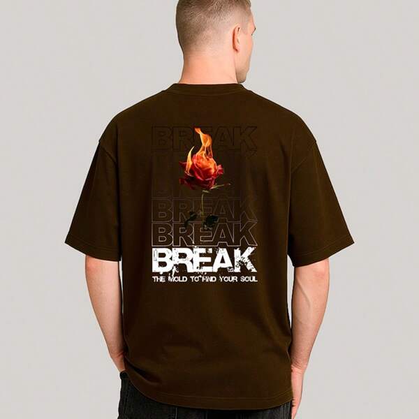 Ousy Camiseta Oversized Unissex Rosa Chamas 100% Algodão Exclusiva Estilo Rua Streetwear Ousy