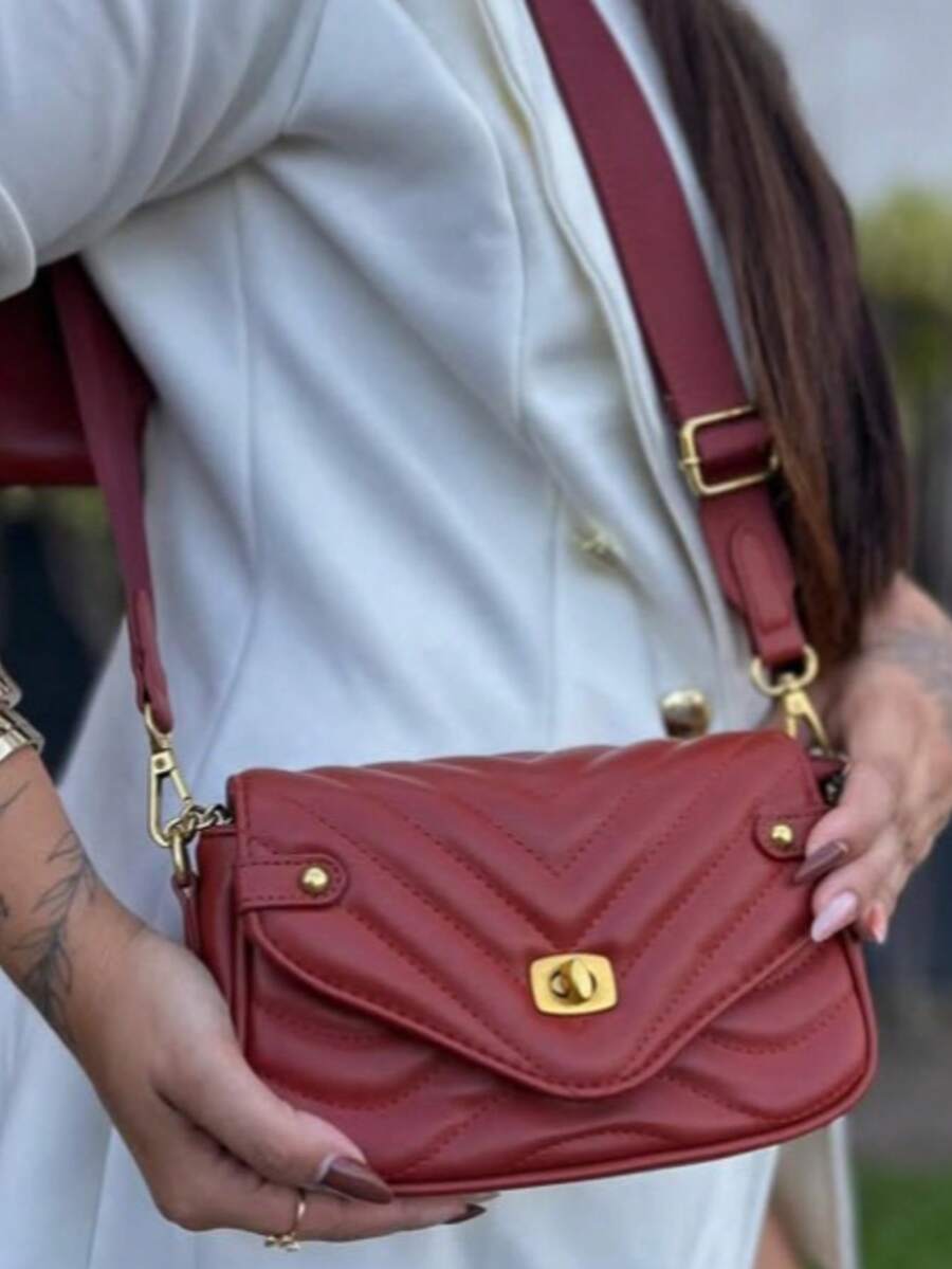 Asaloog WOMEN'S CROSSBODY BAG WITH COIN PURSE AND CHAIN HAND STRAP DC-819 - 宇宙塵土紅 - 查看 1