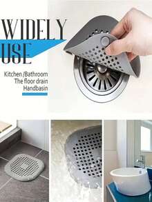 3 件套硅胶毛发收集排水盖、浴室排水塞、毛发过滤器、淋浴排水保护器、耐用方形硅胶淋浴排水盖、浴室和厨房排水配件 - 白色 - 查看 10