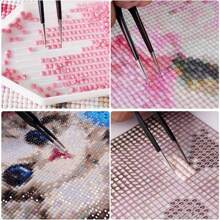 Diamond Painting Pliers Diamond Painting Accessories Stainless Steel Tools, Hand-Sewn Jewelry DIY Handcrafts Non-Serrated Stainless Steel Fine Tweezers