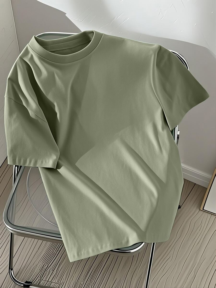 Boys Teens Students Casual Grey Graphic Print Crew Neck Short Sleeve T-Shirt, Summer