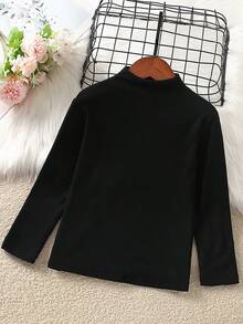 3 件套年轻女孩高领汗衫，休闲春秋季弹性长袖 T 恤