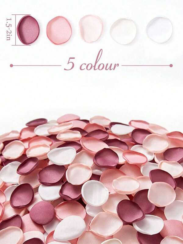 50/100/200/300/500/700/1000/1100pcs Artificial Rose Petals, Pink Silk Rose Petals, Faux Flower Petals, For Wedding Decor, Romantic Night Decor, Bridal Shower, Flower Girl Basket, Party Confetti, Table Centerpieces, Valentine's Day Decor (5 Color Mixes)