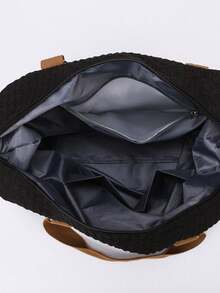 可折叠大容量超轻便携行李袋，涤纶撞色时尚高端旅行袋，适合学校，学校配件，学校用品