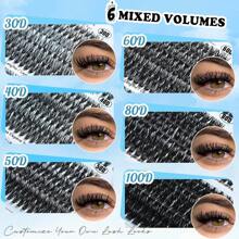 DIY Lash Extension Kit 720PCS D Curl Lash Clusters 30D 40D 60D 80D 100D Individual Lash Kit 8-16mm Volume Lashes With Lash Bond And Seal, Lash Tweezers, Lash Brush
