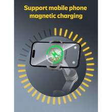 Professional Gimbal Stabilizer For Smartphone W Wireless Charging OLED Display LED Light Focus Wheel 3Axis Phone Gimbal Stabilizer For IPhone 15 14 13 12 Pro Max Xs Galaxy S23 Smart X Pro - Grey - View 6