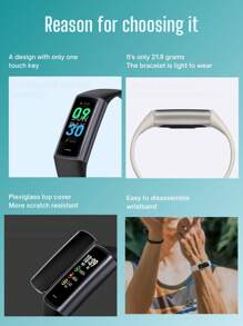 EFFEOKKI Effeokki Fitness Tracker Smart Band Watch Slim For Men Women Pedometer/ Health/ Waterproof/ Activity/ Weather/ Multi Sports Smart Bracelet For Iphone Android Smartphone