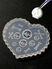 Beautizon Nailartlab 1 pieza Molde de silicona con diseño de calavera, plantilla de relieve con pegatinas 3D de estilo oscuro para decoración de uñas de estilo punk, herramientas de arte de uñas DIY, suministros de uñas, herramientas de uñas, herramientas de arte de uñas, de vuelta a la escuela, uñas, herramientas para uñas postizas, herramientas de manicura y pedicura - Multicolor - Ver 3