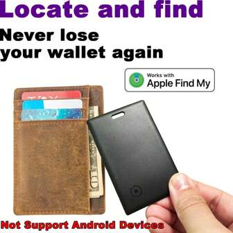 Rastreador de tarjeta delgada inteligente 2025 compatible con iOS (solo compatible con Apple iOS), anti-pérdida para billetera, rastreador de artículos clave para etiquetas de equipaje, pasaportes, portátiles, bolsas y talla grande