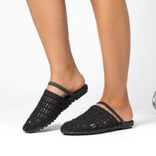 优雅镂空性感沙滩派对连衣裙，镂空面料设计 - 黑色 - 查看 3