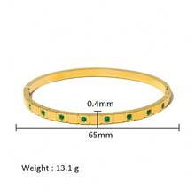1 chiếc vòng tay thời trang bằng thép không gỉ mạ vàng 18K hình mắt quỷ thanh lịch, trang sức chống nước cho nữ - vàng - Xem 3