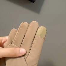 1 Paar Damen Herbst/Winter gefütterte & verstärkte warme Handschuhe, touchscreen-fähig, wasserfest, windundurchlässig, geeignet für Radfahren und Outdoor-Nutzung