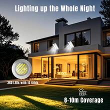 Senmeo Dual-Row 4500mAh Battery Ultra-Bright Commercial Outdoor Solar Light - From Dusk To Dawn, Automatic Control, Waterproof And Dustproof, Supports Remote Control, Suitable For Porches, Courtyards, Garages, Etc. - Light Bulb Style 02 - View 8