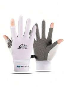1 Paar neue Mode Eisseide Handschuhe, Herren Sommer dünn, rutschfest, UV-Schutz Vollfinger Handschuhe für Outdoor-Aktivitäten wie Angeln, Kajak, Rudern