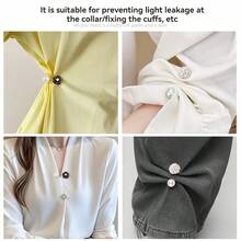 3/4/6/8/12颗山茶花图案服装胸前隐形纽扣，衬衫开衫领口夹扣纽扣 - 彩色 - 查看 8