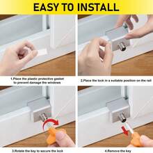 2 Sliding Window Lock Aluminum Alloy Limiters, Adjustable Window Frame Lock With Key Suitable For Home And Office Use
