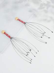 1/2 piezas Masajeador de cabeza de 12 dedos, masajeador de cuero cabelludo, rascador de masaje de cuero cabelludo, estimulación del cabello y alivio del estrés corporal, cabello, herramientas para el cabello, cuidado del cabello, escuela, vuelta al colegio, viaje, artículos esenciales de viaje, artículos esenciales para el hogar, spa, herramienta de masaje, masaje, masajeador, spa - Multicolor - Ver 5