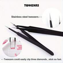 Diamond Painting Pliers Diamond Painting Accessories Stainless Steel Tools, Hand-Sewn Jewelry DIY Handcrafts Non-Serrated Stainless Steel Fine Tweezers