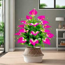 1 Bund mit 18 Köpfen Calla Lilien Künstliche Blumen für Heimdekoration, Wohnzimmer und Garten