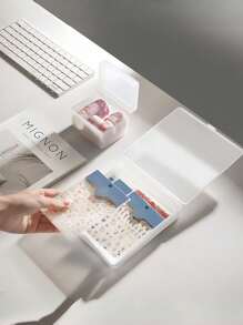 Transparente Desktop Aufbewahrungsboxen mit Deckel in verschiedenen Größen, Karteikartenaufbewahrungsschubladenbox, unverzichtbarer Desktop-Organizer