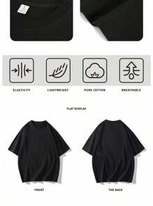 Men's Black Dustin Poirier Graphic T - Shirt Round Neck Cotton Top # High Street Fashion T-Shirts Graphic Tees Graphic Tees Men