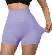 Shorts de cintura alta sin costuras para entrenamiento - 3" Violet - Ver 5