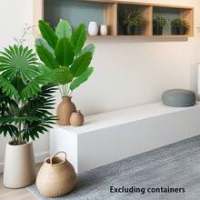 2pcs Set Of Large Artificial Palm Trees, Realistic Tropical Green Plants, Indoor And Outdoor Decoration, Such As Home, Hotel, Garden, Wedding And Vacation Scenes, No Container, Architectural Style Green Leaves | Decorative Plants