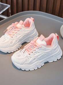 Zapatillas con suela blanda para niños, zapatillas deportivas y casuales de cordones, unisex para primavera/verano/otoño/invierno, zapatillas planas versátiles para niñas
