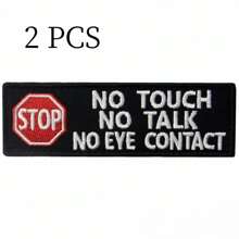 SERVICE DOG 2 parches bordados de chaleco para perro de servicio, etiqueta de perro de servicio en funcionamiento, parche "No tocar ni hablar a las mascotas" para chalecos, arneses, collares y ropa de perros de servicio