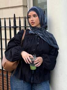 1pc Women Long Printed Headscarf/Scarf, Breathable Fashion Printed Head Wrap/Shawl, Daily Accessory, Spring/Summer