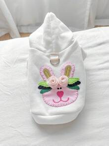 1 件可爱兔子图案宠物服装，适合小型犬，舒适休闲运动衫，适合小狗和小猫