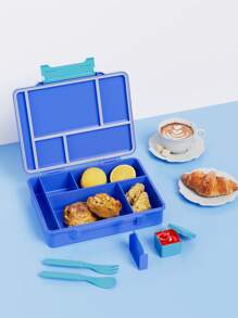 Bento-Lunchbox – Auslaufsicherer 5-Fächer-Lebensmittelbehälter mit Gabel, Löffel und Salatbox, ideal für Kinder und Erwachsene in der Schule, im Büro, auf Reisen und bei Picknicks